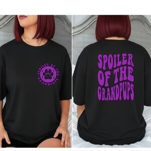 Grandparent shirt spoiler of the grandpups humor Dog nana gigi mimi granny Purpl